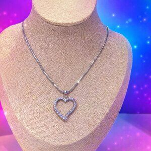 Elegant Silver Heart Pendant Necklace